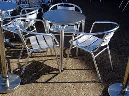 Aluminum Chairs and Tables down