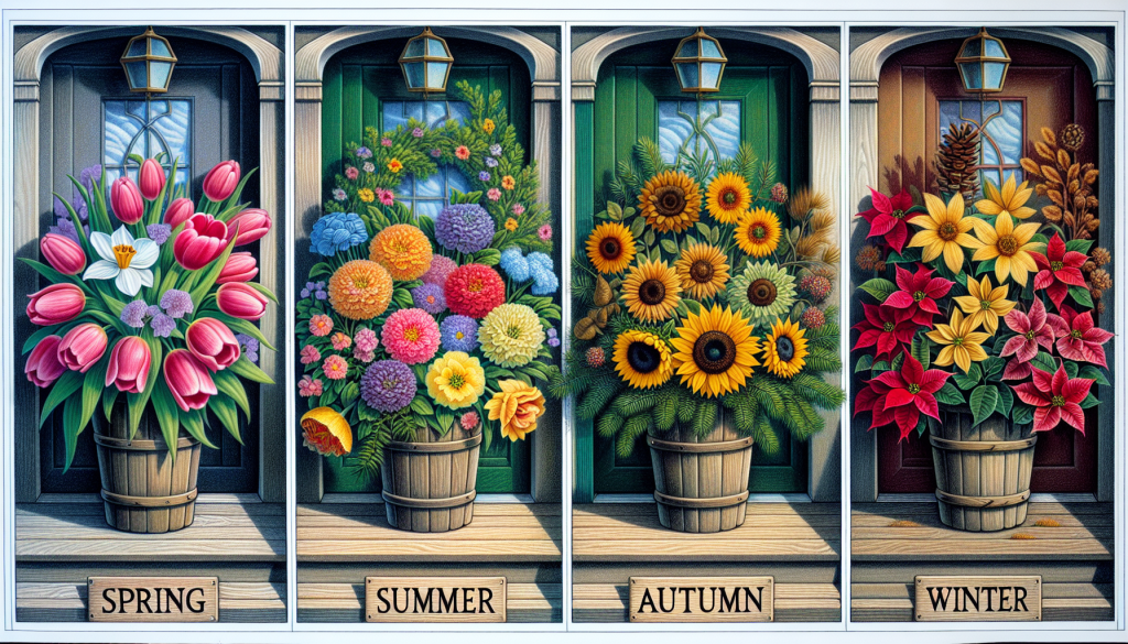 seasonal porch flower arrangements